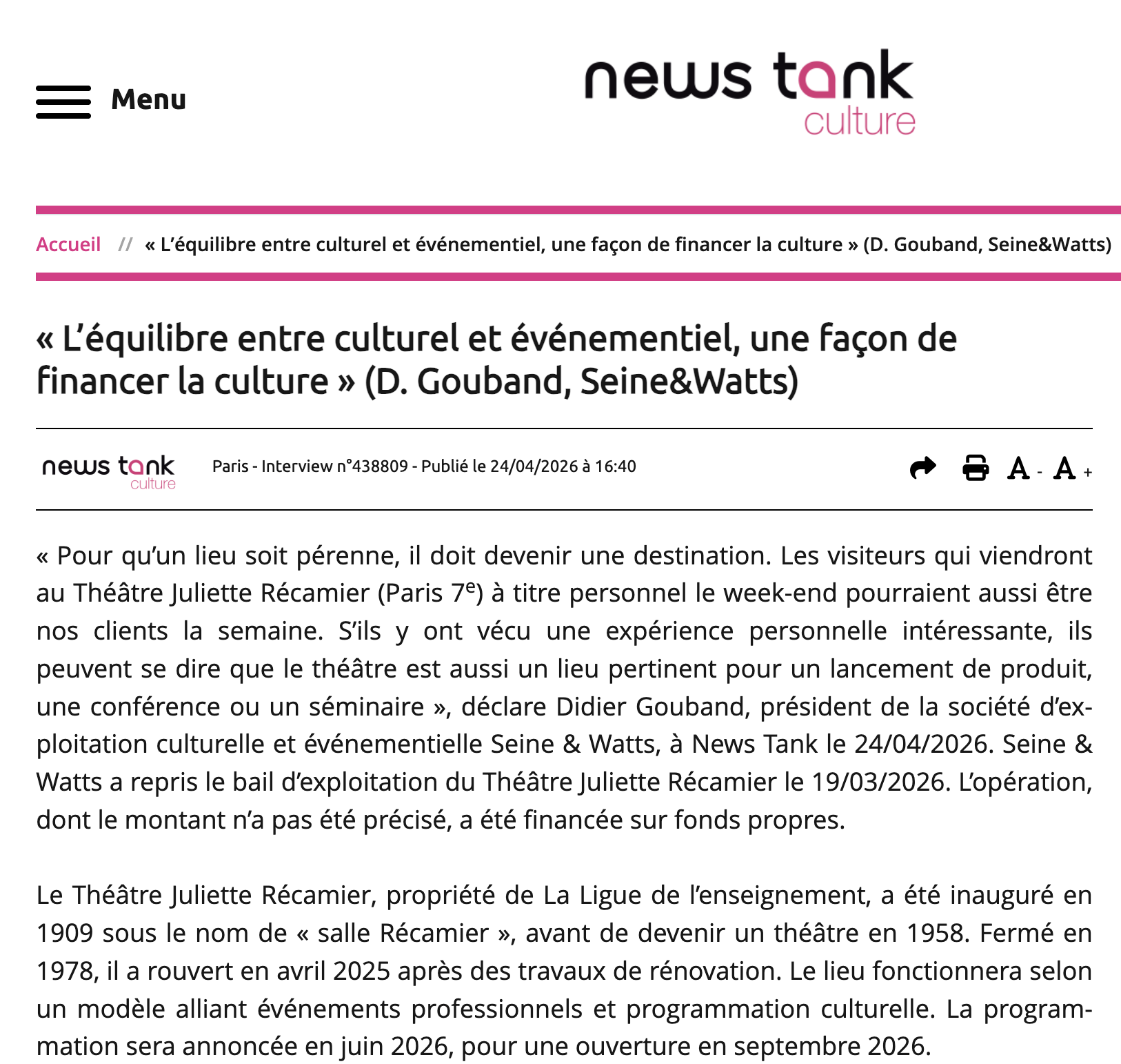 L'équilibre entre culturel et événementiel, une façon de financer la culture